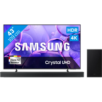 Koop Samsung 43" Crystal UHD U8070F (2025) + Samsung HW-B750F Zwart - 6151128069029
